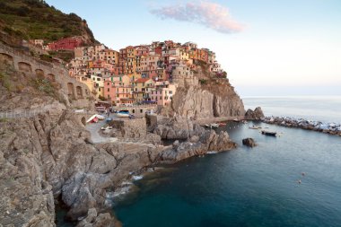 Manarola sonra günbatımı, cinque terre, İtalya