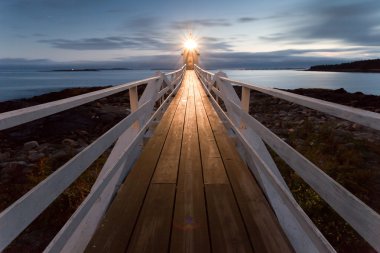 dusk, maine, ABD Marshall noktası deniz feneri