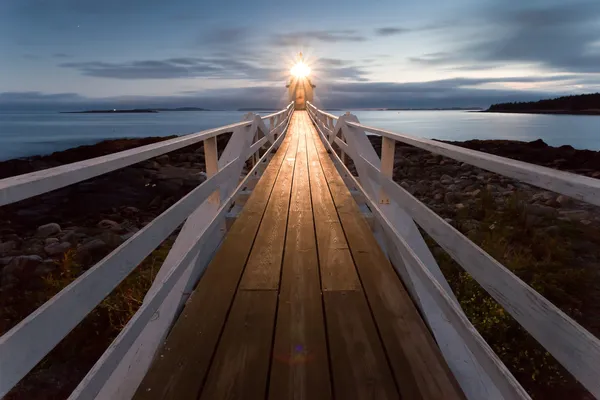 Phare de Marshall Point au crépuscule, Maine, États-Unis Images De Stock Libres De Droits