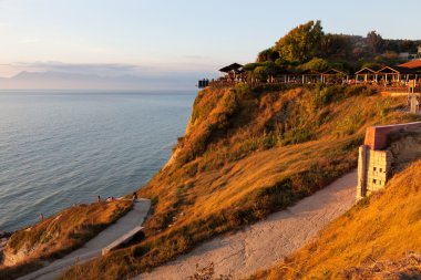 pastoral manzaraya sunset beach, lagos, peroulades, corfu, Yunanistan