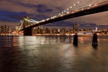 Brooklyn bridge in the evening, New York, USA clipart