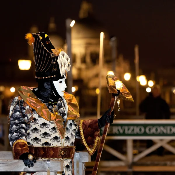 Karnevalová maska v Benátkách, Itálie — Stock fotografie
