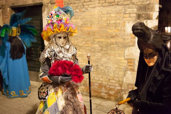 Máscaras no carnaval veneziano, Veneza, Itália (2012 ) — Fotografia de Stock