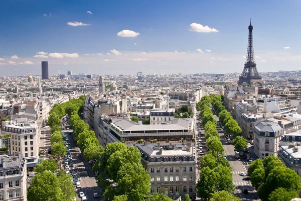 Vue sur Paris depuis l'Arc de Triomphe, Paris, France — Photo