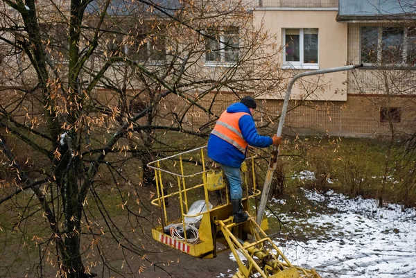 Straat licht reparaties — Stockfoto