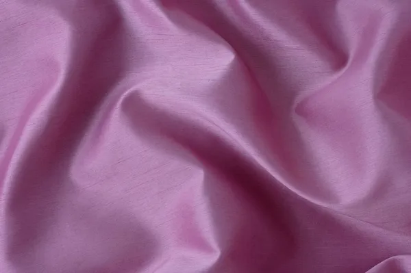 Pozadí Růžové Saténové Tkaniny Záhyby Zblízka — Stock fotografie
