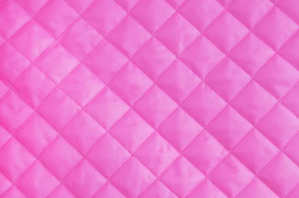 Růžové Prošívané Tkaniny Pozadí Textury Close — Stock fotografie