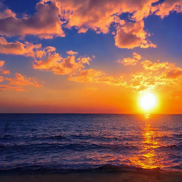 Прекрасний Захід Сонця Над Морем Пальмою Тропічному Пляжі Подорожей — стокове фото