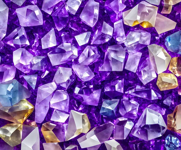 Purple Background Natural Crystals Illustration — Stock Photo, Image