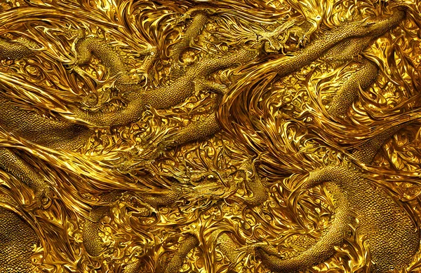 Fundo Dourado Abstrato Pele Dragão Ilustração Ilustração Alta Qualidade — Fotografia de Stock