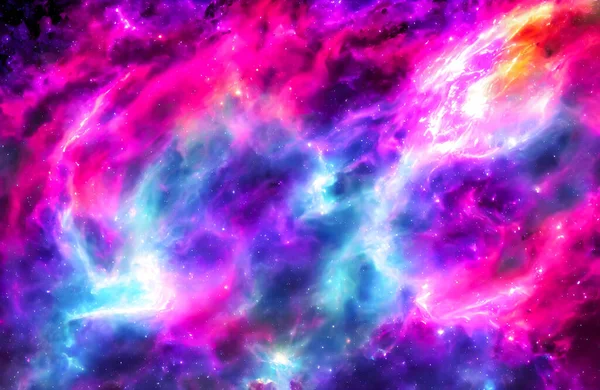 Glühender Riesiger Nebel Mit Jungen Sternen Weltraum Hintergrund Hochwertige Illustration — Stockfoto