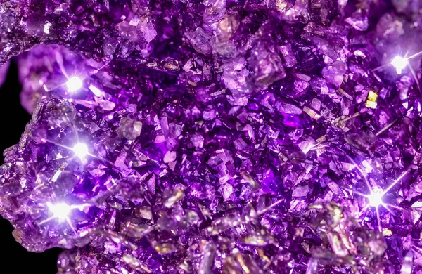 Schöne Amethyst Druse Aus Nächster Nähe Hochwertige Illustration — Stockfoto