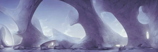 Фантастичні Печери Іншої Планети Високоякісна Ілюстрація — стокове фото