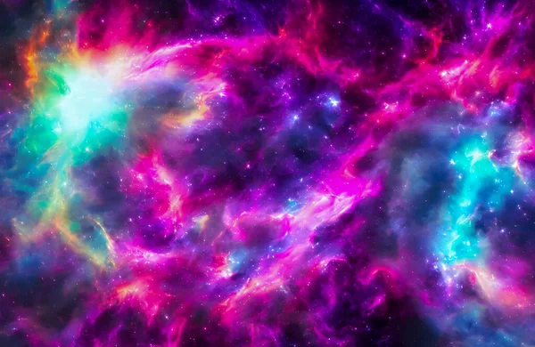 Glowing huge nebula with young stars. Space background. High quality 3d illustration