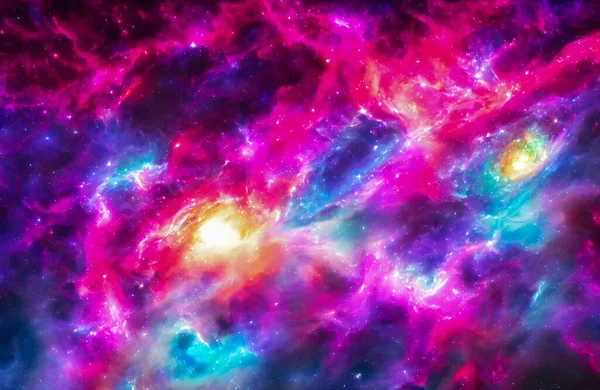 Glowing huge nebula with young stars. Space background. High quality 3d illustration