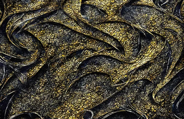 Luxury black and gold background. Abstract. Dragon skin. High quality 3d illustration