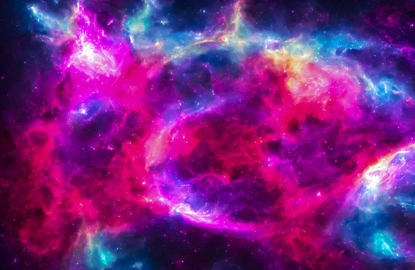 Glowing huge nebula with young stars. Space background. High quality 3d illustration