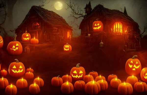 Halloween Háttér Kísérteties Tökfej Halloween Design Copyspace Kiváló Minőségű Illusztráció — Stock Fotó
