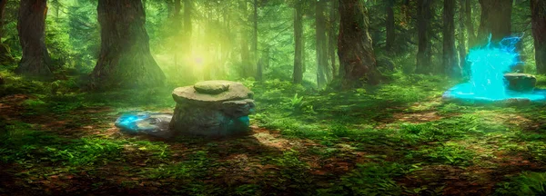 Portal Misterioso Bosque Mágico Fondo Abstracto Ilustración Alta Calidad — Foto de Stock