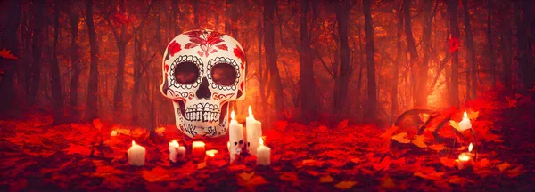 Den Mrtvých Lebek Dia Los Muertos Den Mrtvých Mexické Halloween — Stock fotografie