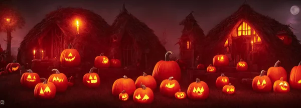 Tło Halloween Chata Czarownic Rozmiar Sztandaru Wysokiej Jakości Ilustracja — Zdjęcie stockowe