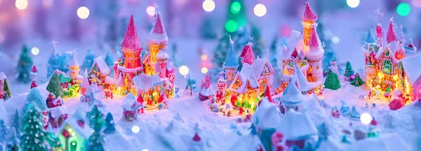 Abstract candy castle. Christmas background. 3d image. High quality illustration