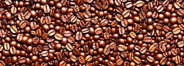 Coffee beans background. Banner size. 3d. High quality 3d illustration
