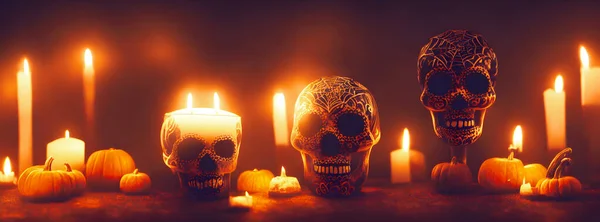 Giorno Dei Teschi Morti Dia Los Muertos Giorno Dei Morti — Foto Stock