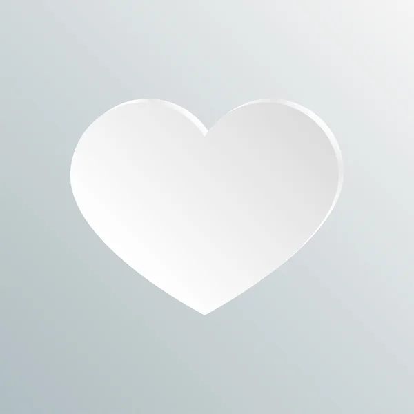 Картка з білим серцем — стоковий вектор