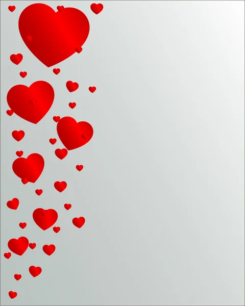 San Valentín con corazones rojos — Vector de stock