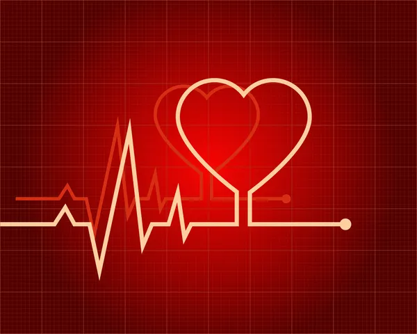 Hart-vormige ECG — Stockvector