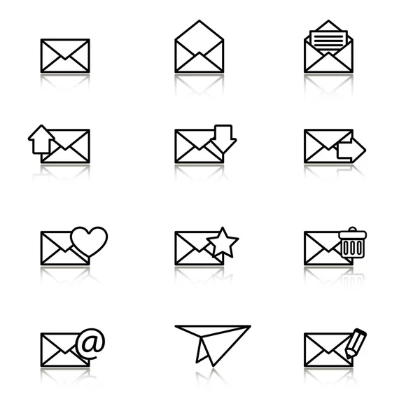 Icônes d'enveloppe pour e-mail — Image vectorielle
