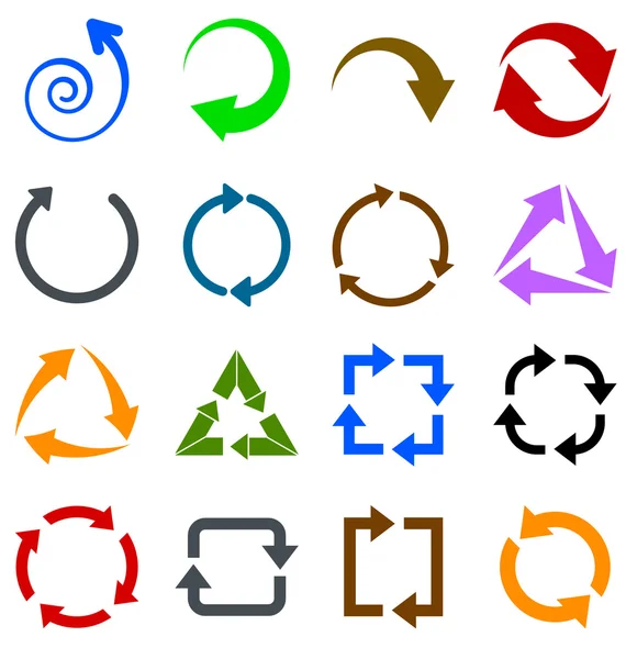 Circulation arrows icons set — Stock Vector