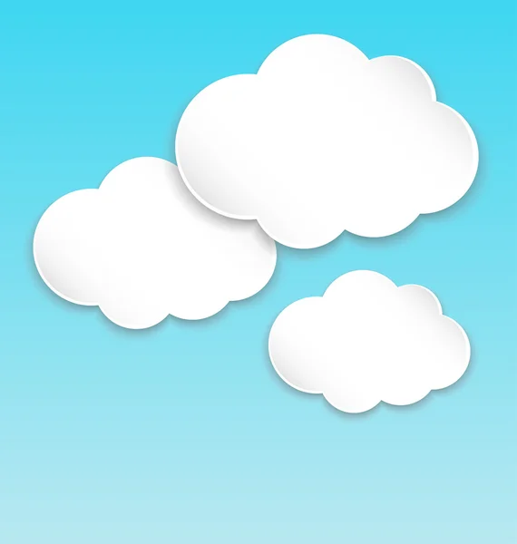 Nubes blancas sobre fondo azul — Vector de stock