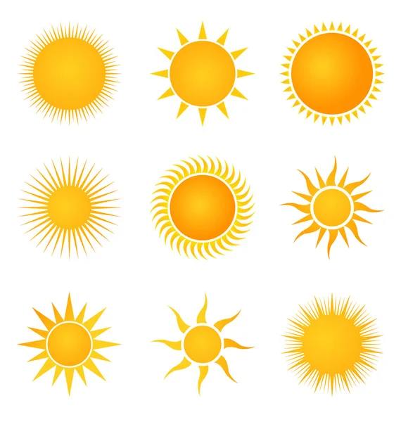 Sun set icons — Stock Vector