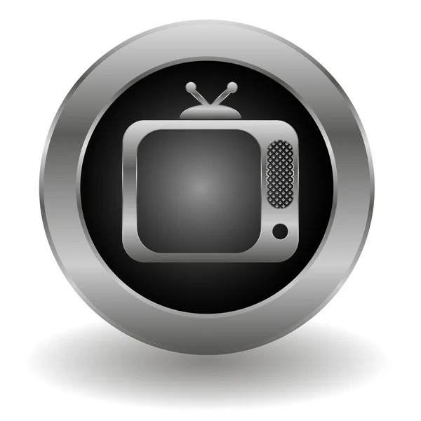 Botão de tv metálica — Vetor de Stock