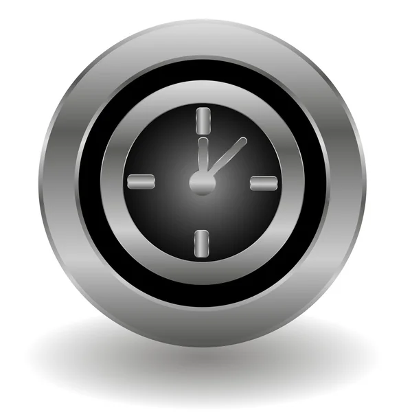 Bouton horloge métallique — Image vectorielle