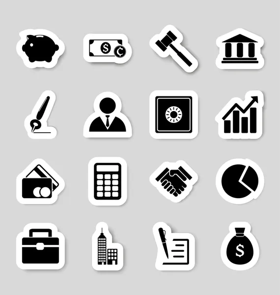 Business icons stikers — Stock Vector