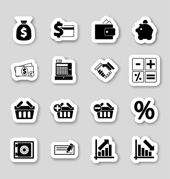 Finance icons on stikers — Stock Vector
