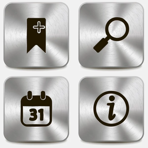 Conjunto de iconos web en botones metálicos vol3 — Vector de stock