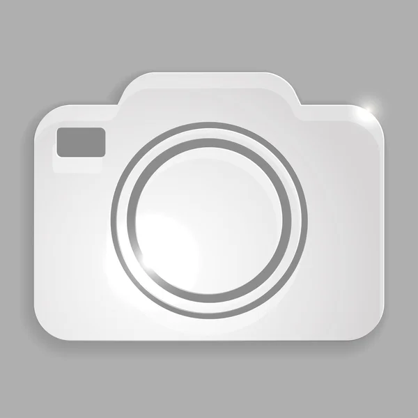 Icono de cámara de vidrio — Vector de stock