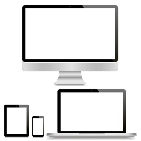 Conjunto de dispositivos electrónicos — Vector de stock