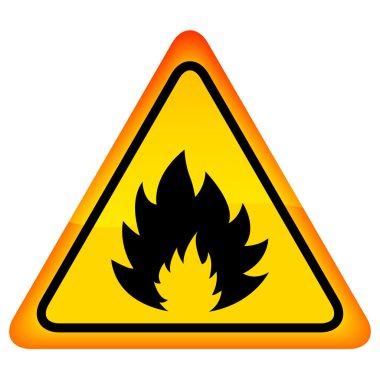 Vector fire warning sign clipart