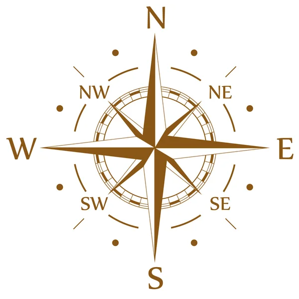 Brown compass vector — Stock Vector