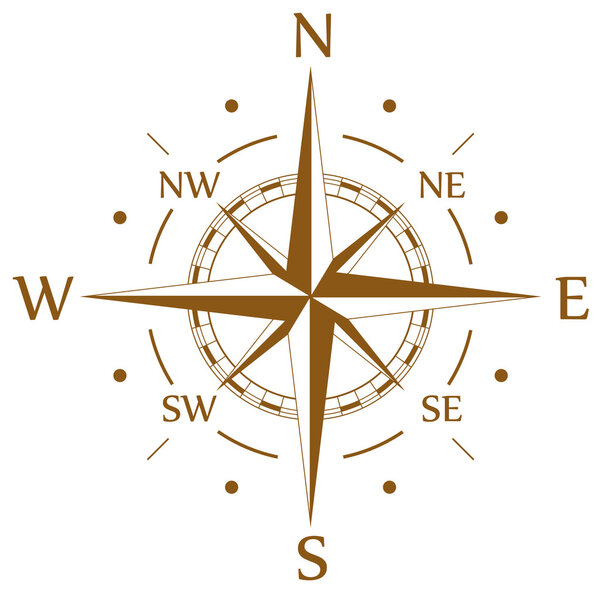Brown compass vector