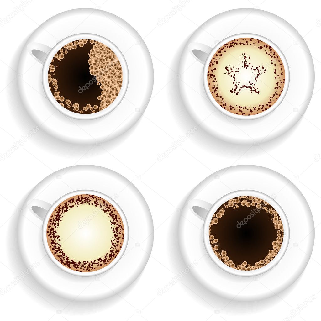 Cup of coffee and cappuccino set