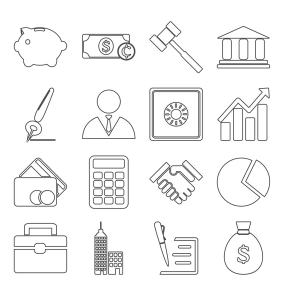Business icons stroke — Stock Vector