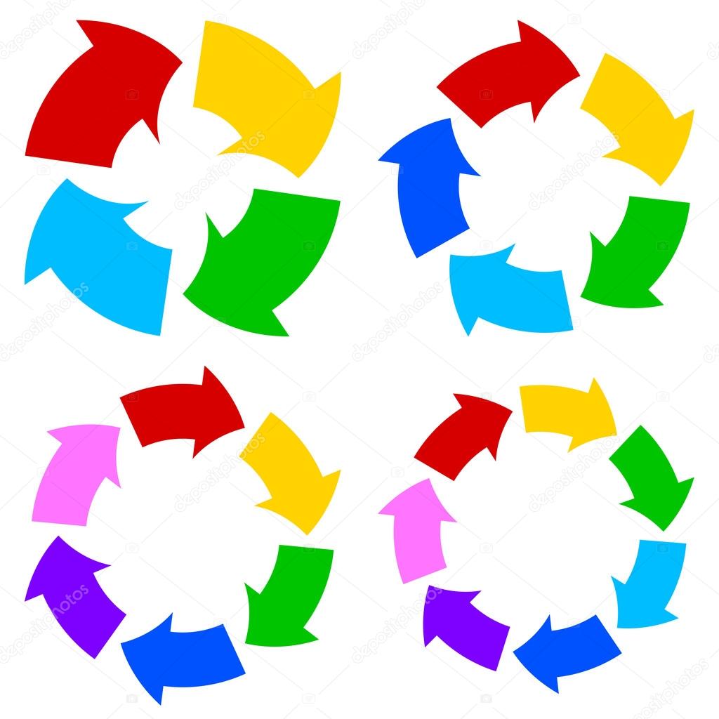 Color circle arrows set
