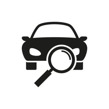Araba tanılama simgesi siyah. Vektör illüstrasyonu