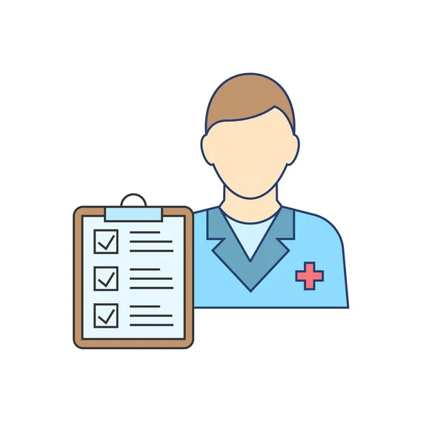 Doctor avatar con examen médico — Vector de stock